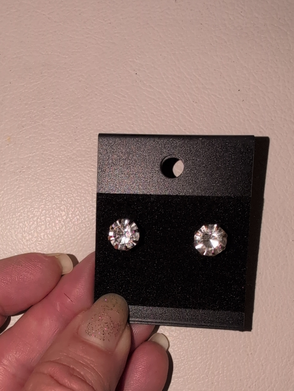 Brilliant Clear Crystal Stud Earrings Gold Tone Post